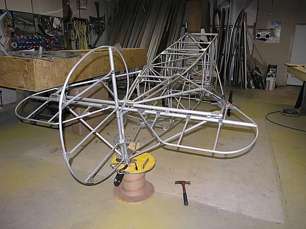 gettingittogether.jpg - Horizontal, Rudder, Fuselage and Landing Gear - End of Day 3 - Robert's Bull Whip Session